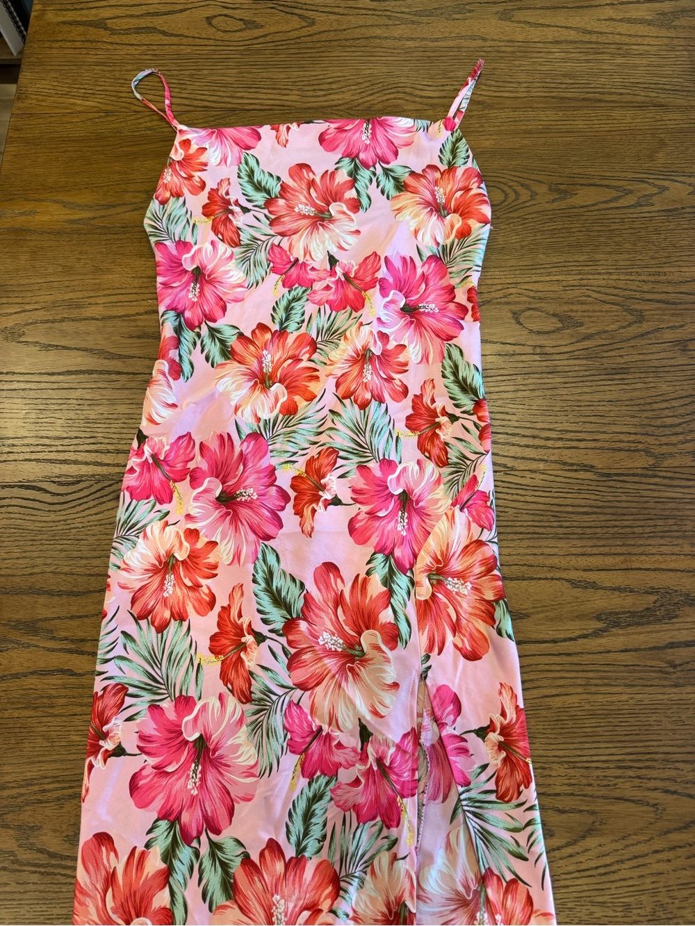 Floral Pink Spaghetti-Strap Maxi Dress
